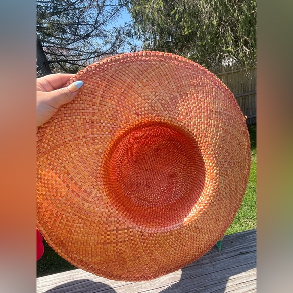 Vintage Straw Floral Beach Hat - Picture 5 of 5